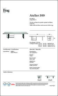 Atelier 300 Dining Table Data Sheet
