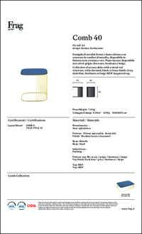 Comb 40 End Table Data Sheet