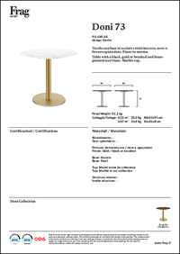 Doni Dining Table Data Sheet
