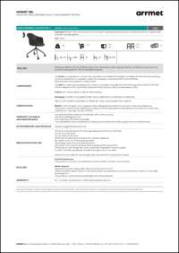 Mani Armshell HO/4 Swivel Armchair Data Sheet