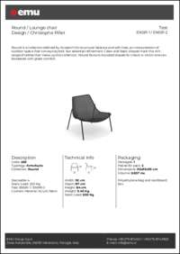 Round Lounge Chair Data Sheet