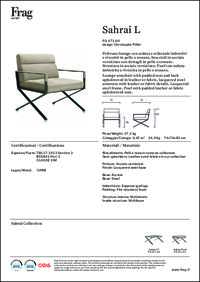 Sahrai L Lounge Chair Data Sheet
